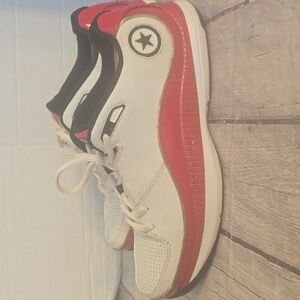 CONVERSE THE FIRST SCHOOL RARE LEATHER MEN'S BASKETBALL SHOES WHITE/BLK/RED 10.5